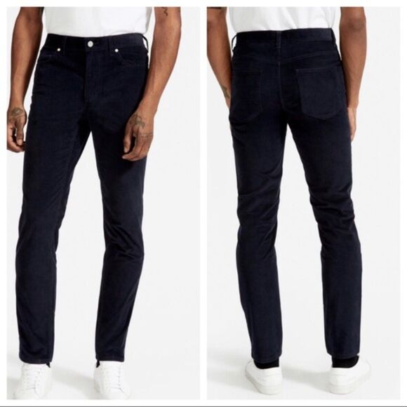 EVERLANE Black Slim Fit Corduroy Pants Jeans Size 31x32 - Picture 1 of 7